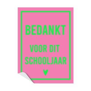 Bedankt roze neon wijnlabel