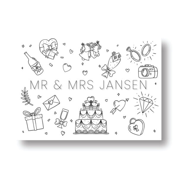 Mr Mrs namen kleurplaat